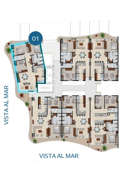 Location within the building of apartment model 01