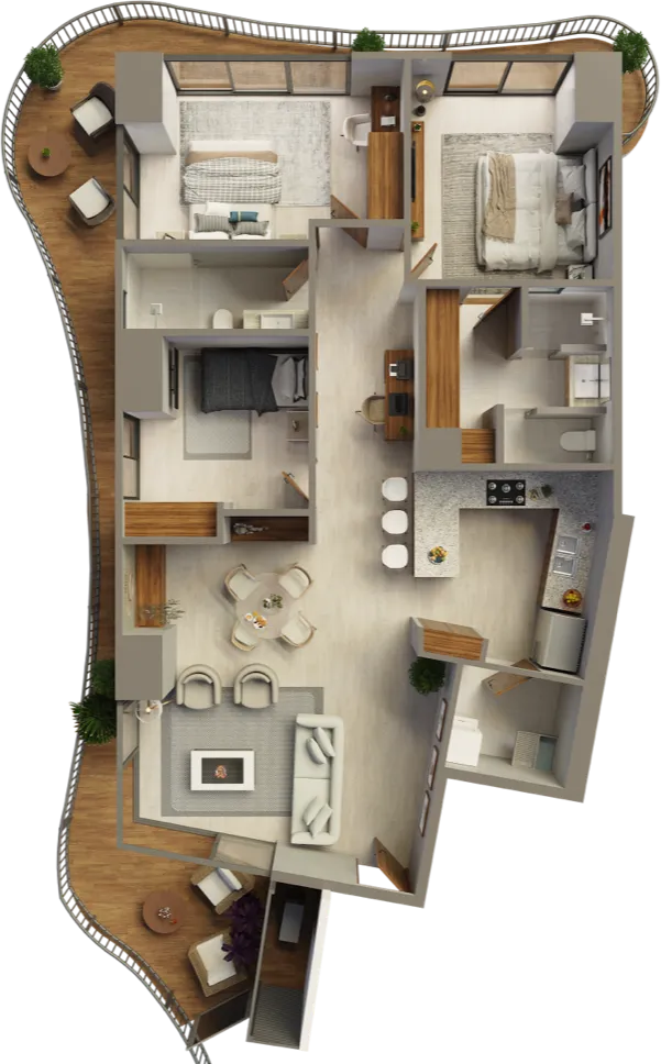 Floor plan of apartment model 01