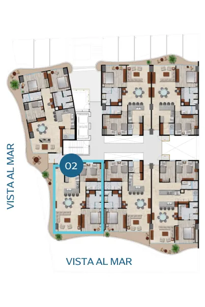 Location within the building of apartment model 02