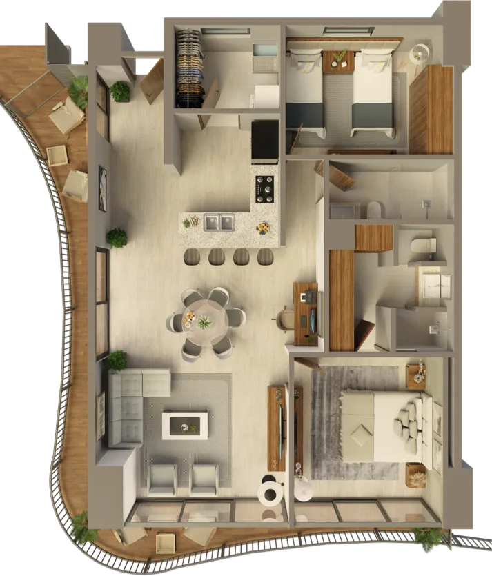 Floor plan of apartment model 02