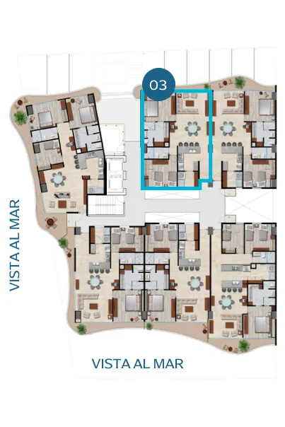 Location within the building of apartment model 03