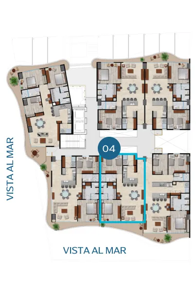 Location within the building of apartment model 04