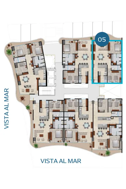 Location within the building of apartment model 05