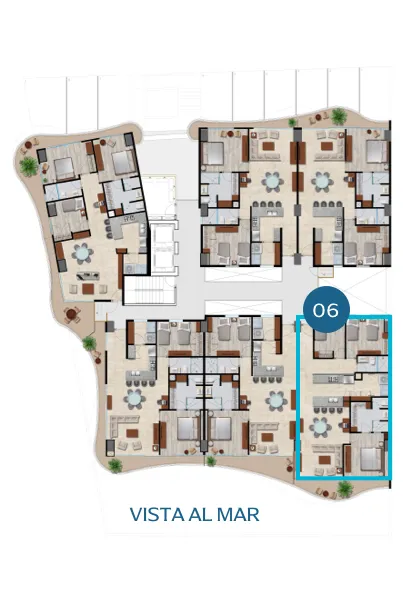 Location within the building of apartment model 06