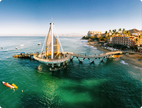 Prime location of Las Olas Bucerías, 22 km from Puerto Vallarta